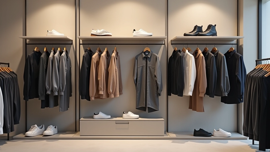 Curated casual wear display in store